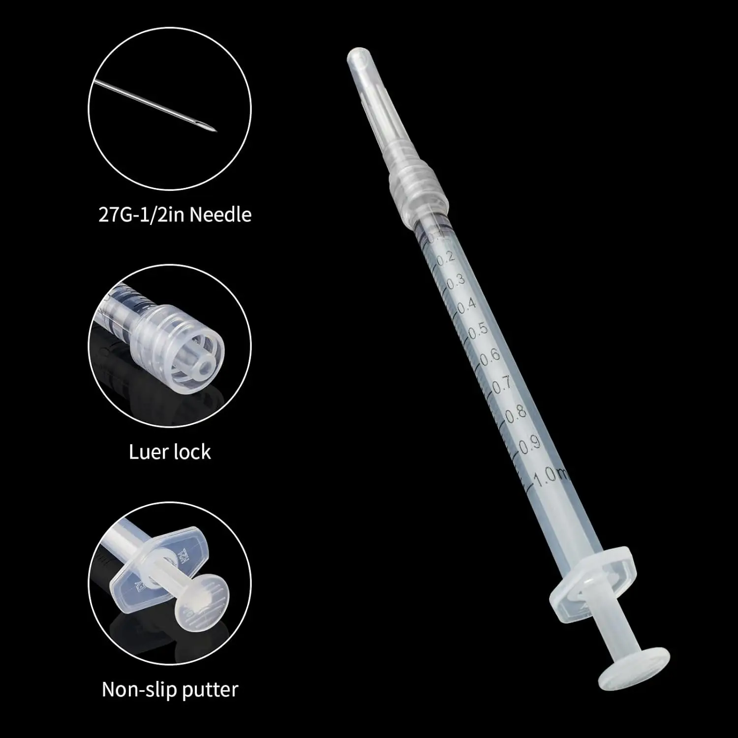 Fotografia 6: Seringa de 1ml com Agulha de 27g 1/2 polegada, Embalada Individualmente