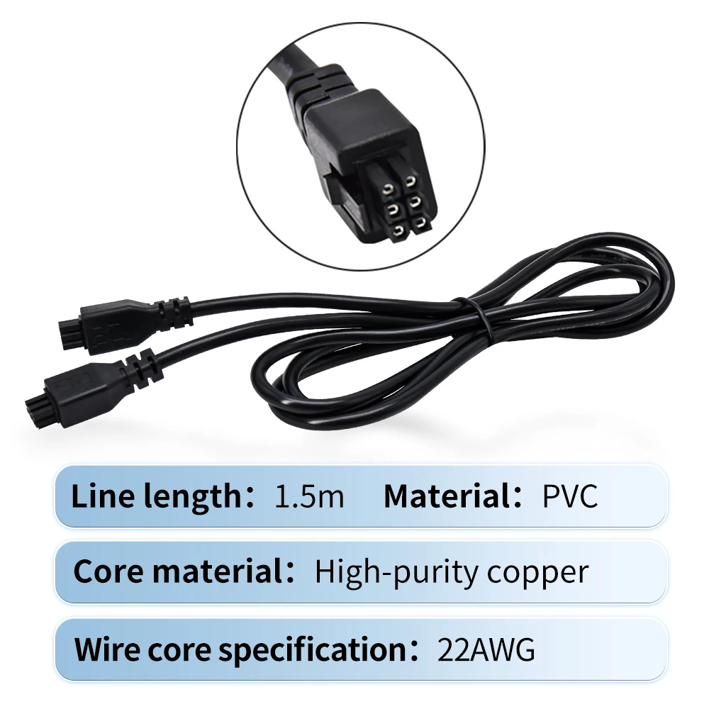 Przedłużacz Bambulab H2D/X1C/X1/P1S/P1P AMS, kabel AMS Lite 1.5M 6-pin z pierścieniem magnetycznym do Bambu lab H2D/X1C/X1/P1S