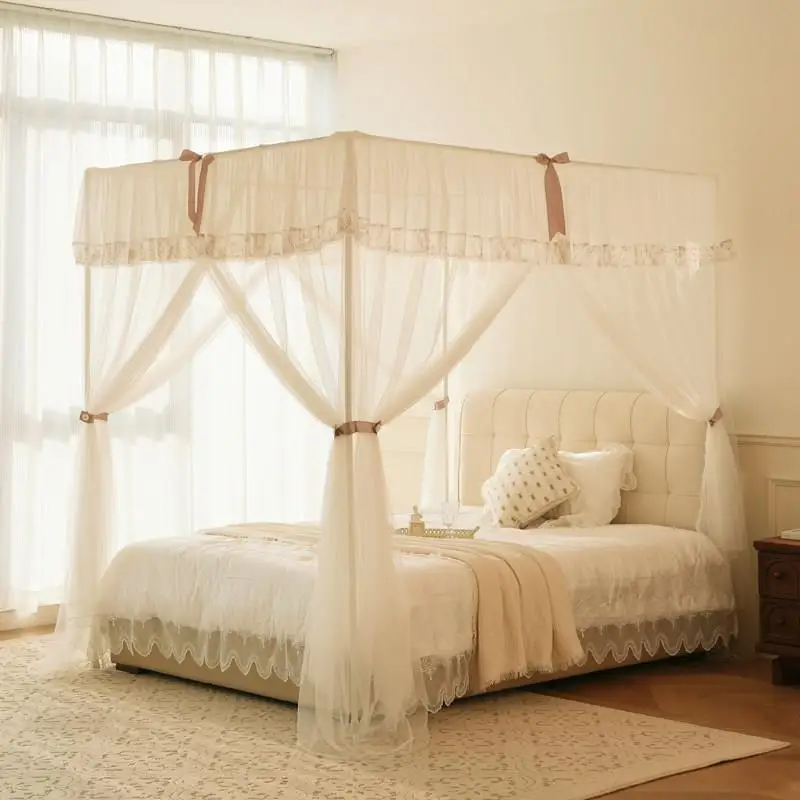 Court Style Three Door Full Cover Mosquito Net .8m Bed Size Bedroom Use No Installation Needed New 2025 Model Dustproof And ...