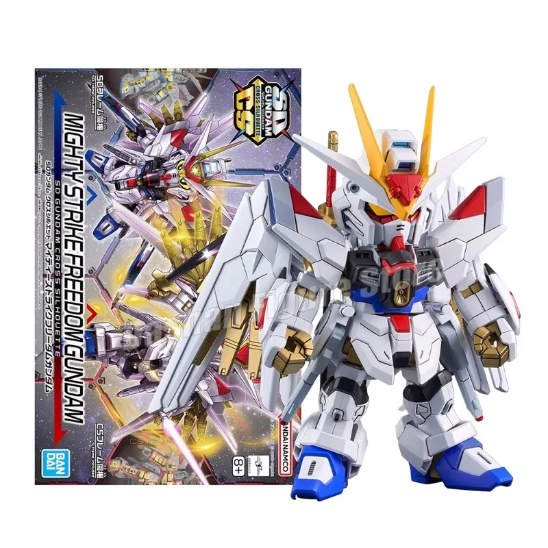 

Bandai оригинальный комплект модели Gundam, аниме-фигурка SDCS MIGHTY STRIKE FREEDOM GUNDAM, экшн-фигурки, игрушки, кукла из ПВХ, украшение для рабочего стола