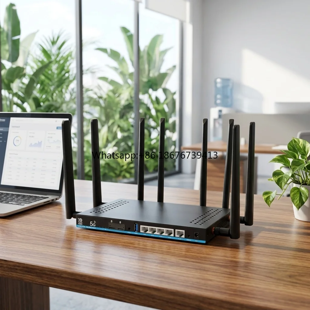 Popular Openwrt 21 Gigabit Wifi6 MT7981B LTE Wireless Wifi 4G Dual Sim Router with Two PCIE Slots