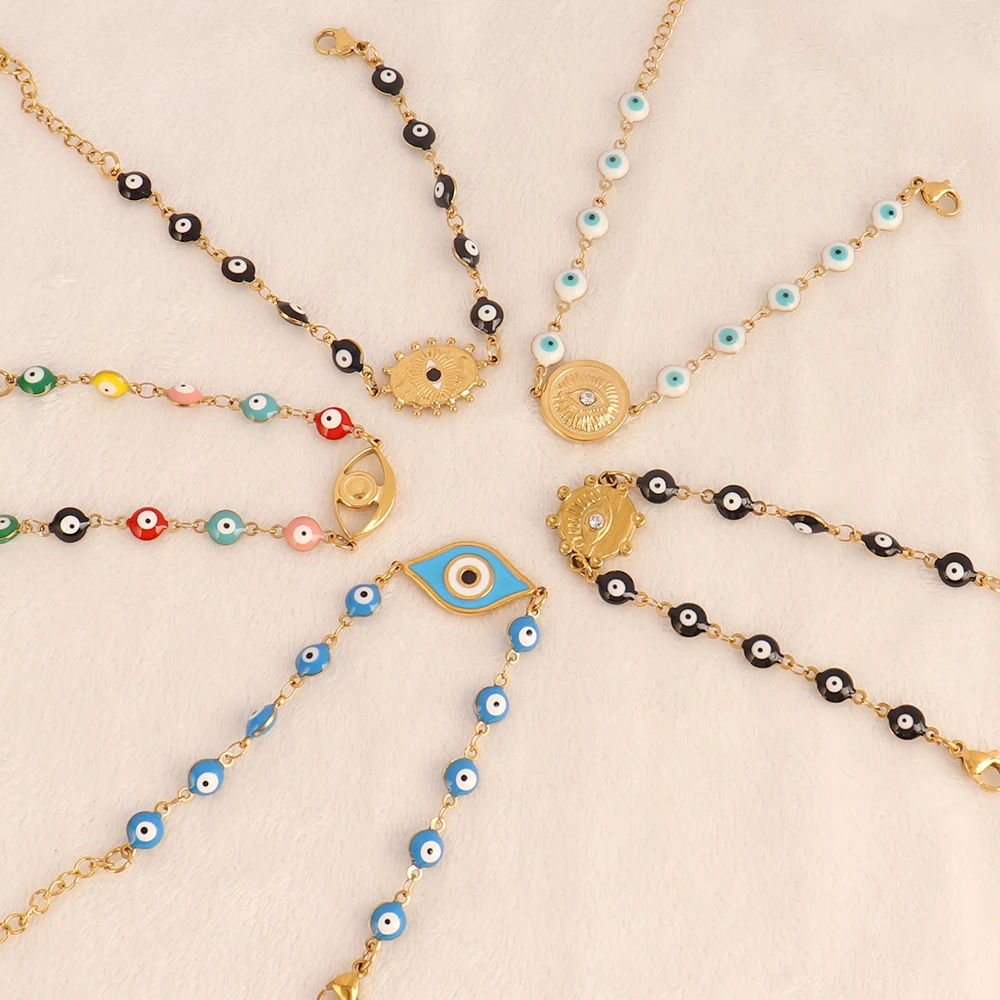 316L Stainless Steel Color Tur - Men Accessories Evil Eye ulasan dan harga