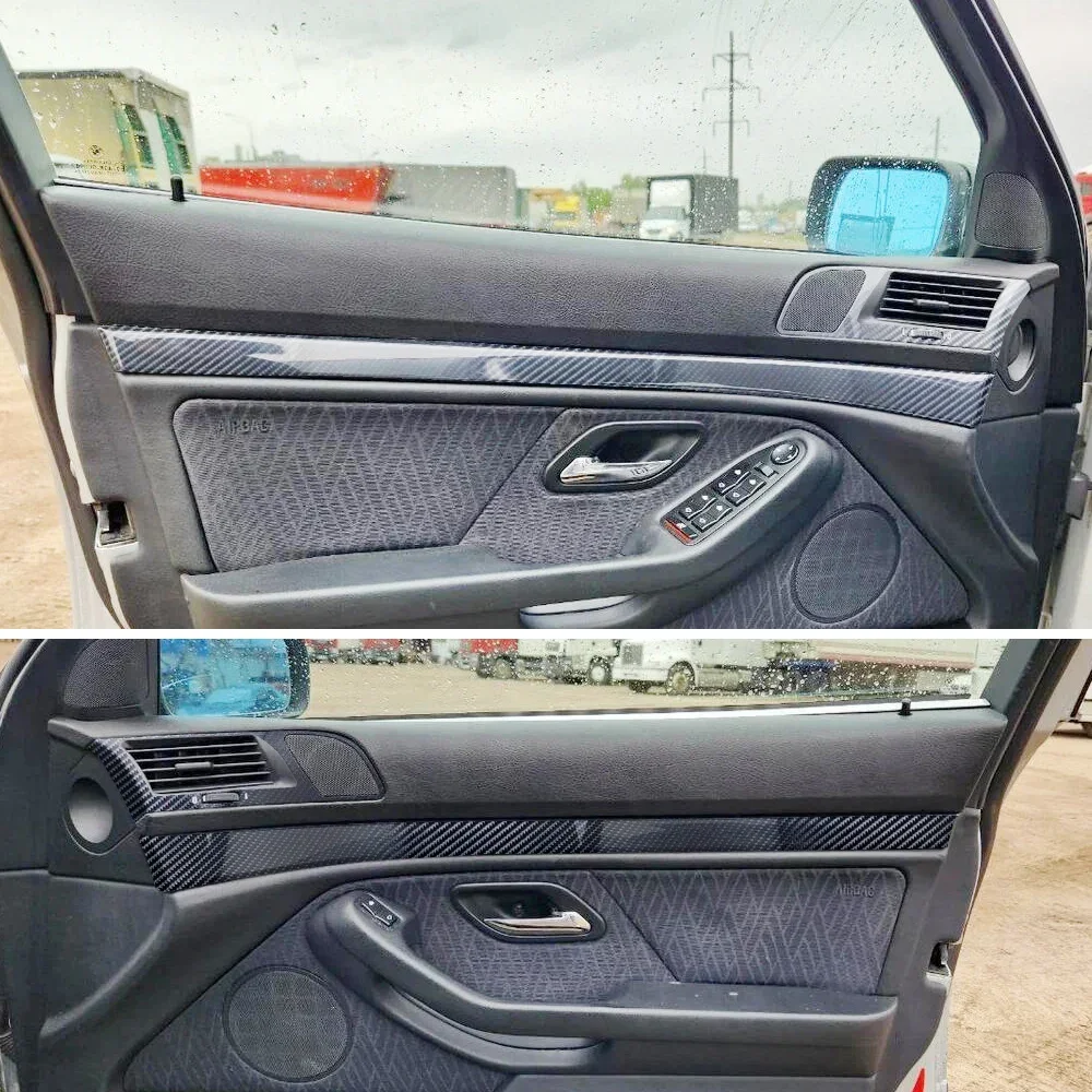 Carbon Fiber For BMW 5 Series E39 1999-2004 Car Film Interior Stickers Center Console Gear Dashboard Air Door Handle Lift Panel - view 5