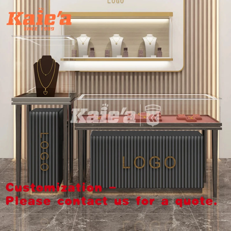 

Customize.Multifunctional Luxury Glass Jewelry Display Cabinet with LED Lighting Counter Display Elegant Jewelry Showcase