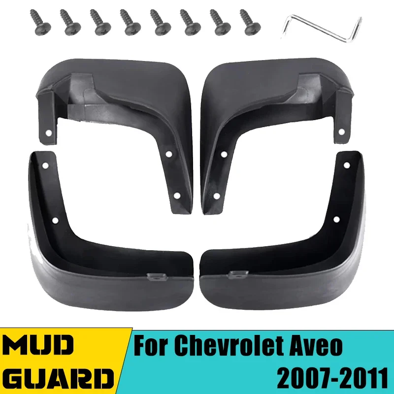4 PCS Car Mudguard Mud Flaps For Chevrolet Aveo Sedan T250 2007-2011 2008 2009 Auto Splash Flap Guard Rear Fender Accessories