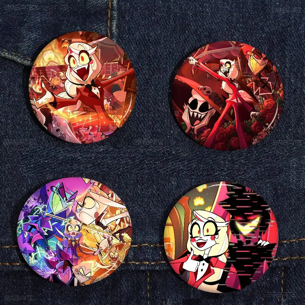 Anime Cartoon Alastor Angel Anime Button Pin Handmade Brooch for Clothes Cartoon Badge Backpack Decoration Jewelry Accessories