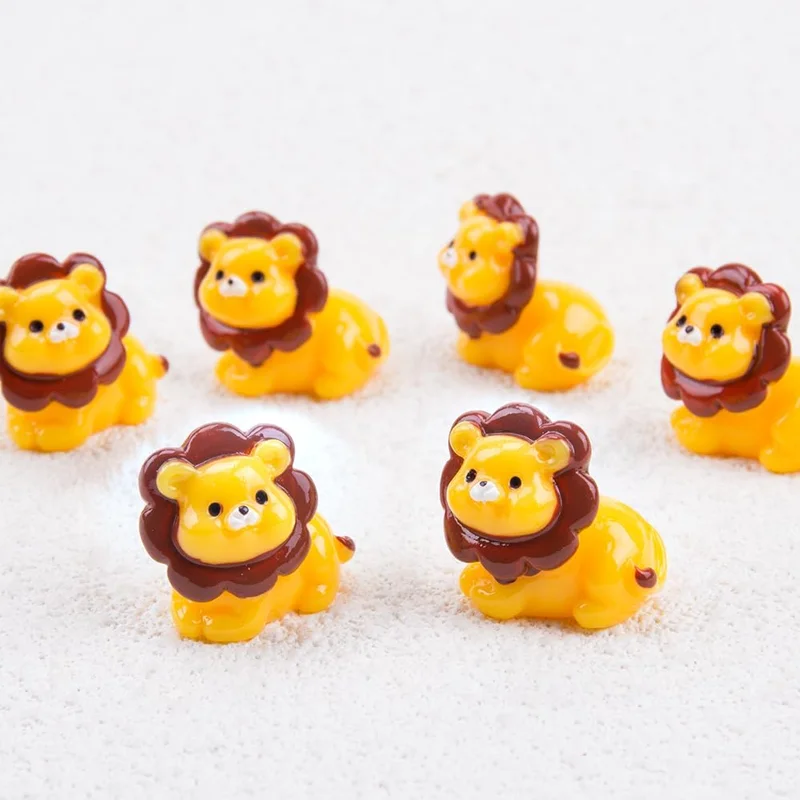4/8 قطعة منمنمات أسد الراتنج الصغيرة ، تماثيل صغيرة على شكل حيوانات لطيفة إكسسوارات حديقة خرافية لمصنع المناظر الطبيعية الصغيرة لتقوم بها بنفسك ديكور المنزل #3