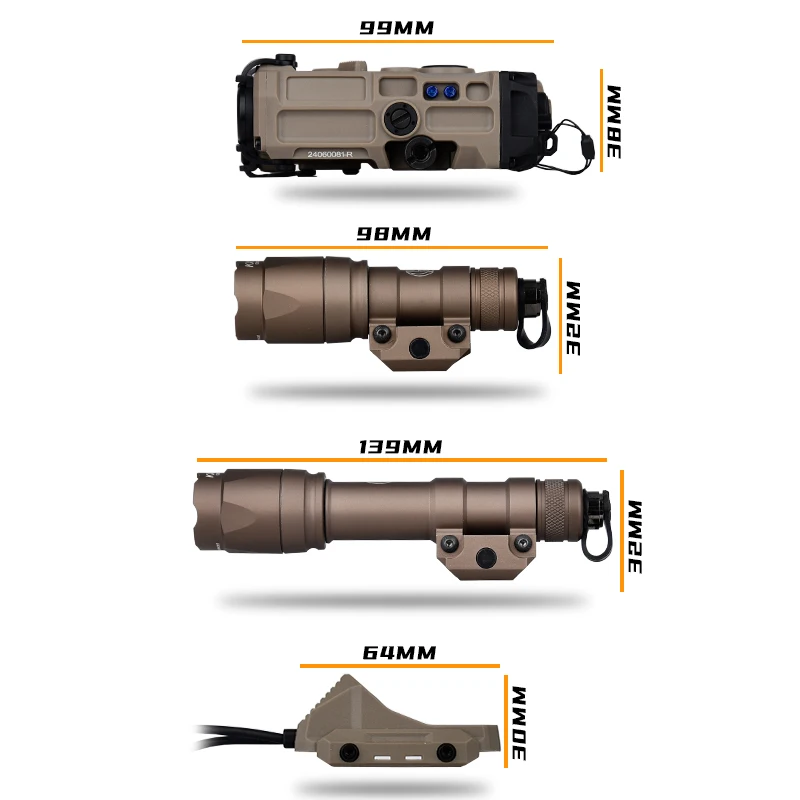OGL Eotech Surefir Aluminum alloy flashlight combination M300 M600 White strobe flashlight With AXON double control switch peq view 5