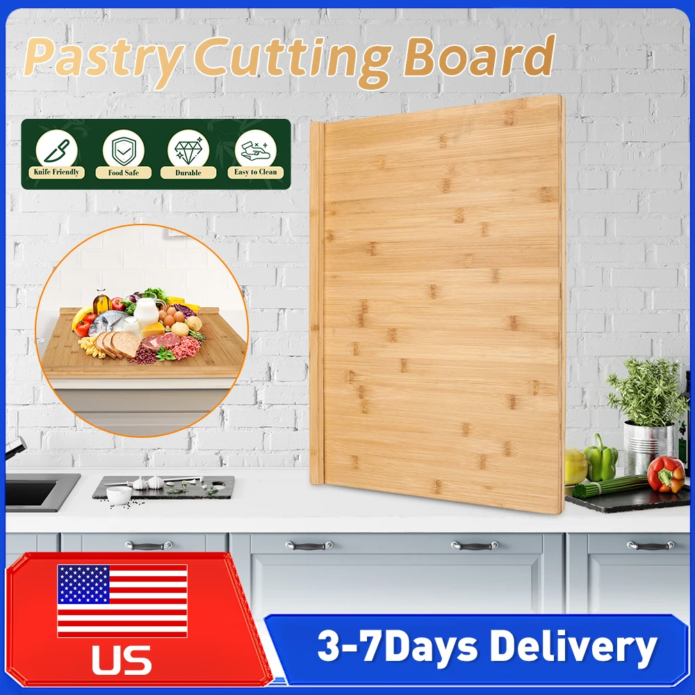 

Многофункциональная бамбуковая разделочная доска с обратным рифлением, деревянная доска для раскатки теста, поверхность для замешивания для выпечки и домашней кухни ﻿