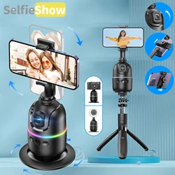 Selfieshow P03 sabitleyici 360 ° otomatik yüz izleme AI Gimbal Smartphone için All-in-one masaüstü telefon tutucu Tripod Video Vlog canlı  telefon cep telefonu cep telefonu el gimbal ve stabilizatörler cep telefonu orj