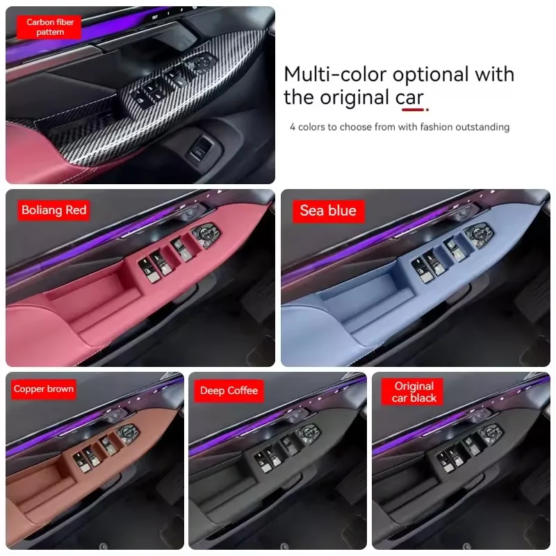 4PCS For BMW 5 Series i5 G60 2024-2025 ABS Carbon Fiber Windows Rise Switch Panel Glass Lift Control Cover InteriorAccessories view 5