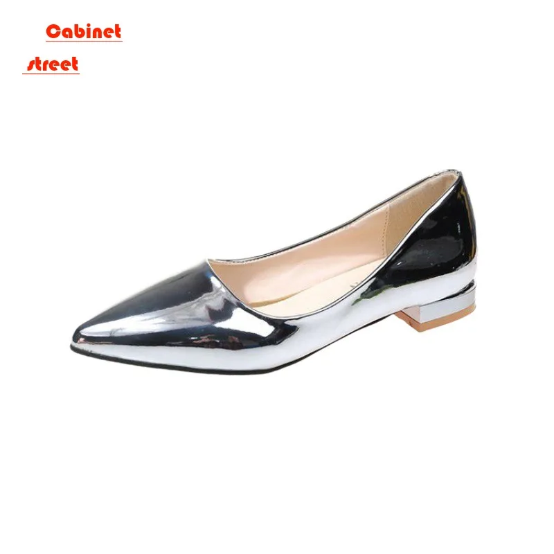 

Plus Size Single-shoe Women Pumps New Women's Ladies Shoes Pointed Shallow Flat Shoes Women's Bean Shoes Women 46 Size