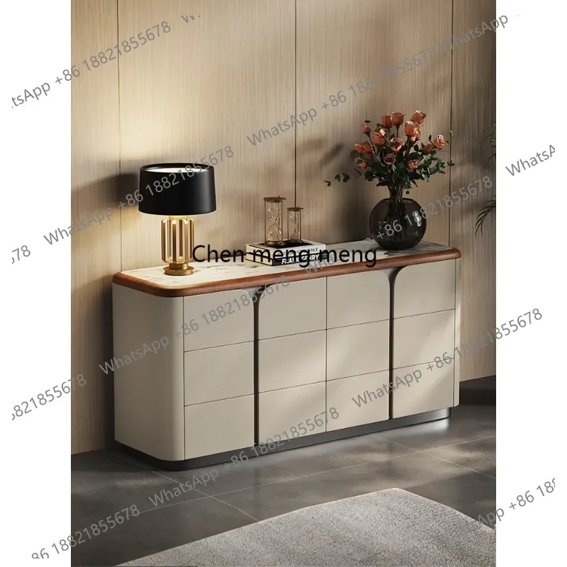 

Italian minimalist six-chest cabinet high-end living room solid wood locker