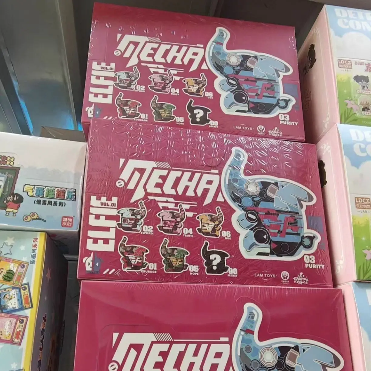 

In Stock Mecha Elfie Blind Box Semi Mechanical Anime Elephant Figures Collectibles Desk Decor Stress Relief For Anime Fans