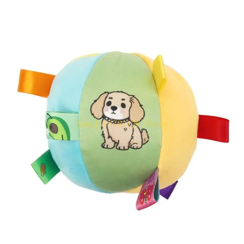 Interactive Dog Plush Toy Ball for Small Dogs, Bells Sound and Ribbon Tab for Indoor Fetching, Toss and Cuddle Play best sale
