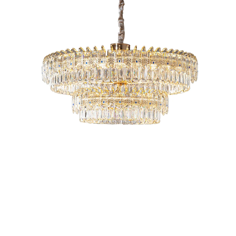 luxo moderno duplo cristal lustre teto decoracao de casa lustre sala de estar candeeiros pendurados 2024 01