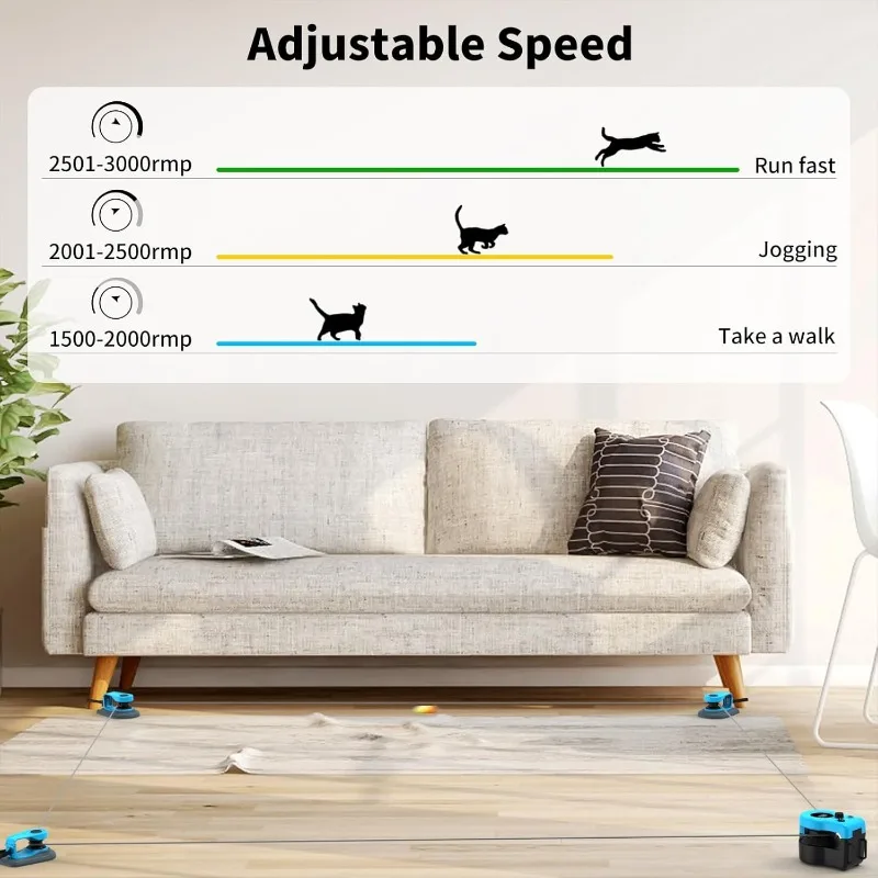 Upgraded Interactive Cat Toy for Indoor Cats, Cat Feather Toy Treadmill for Bored Kitten Puppy Play Chase Run Exercise