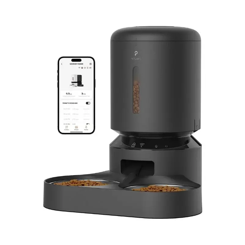 

Automatic Cat Food Dispenser, 5G WiFi Pet Feeder with APP Control for Pet Dry Food, 5L Automatic Cat Feeders