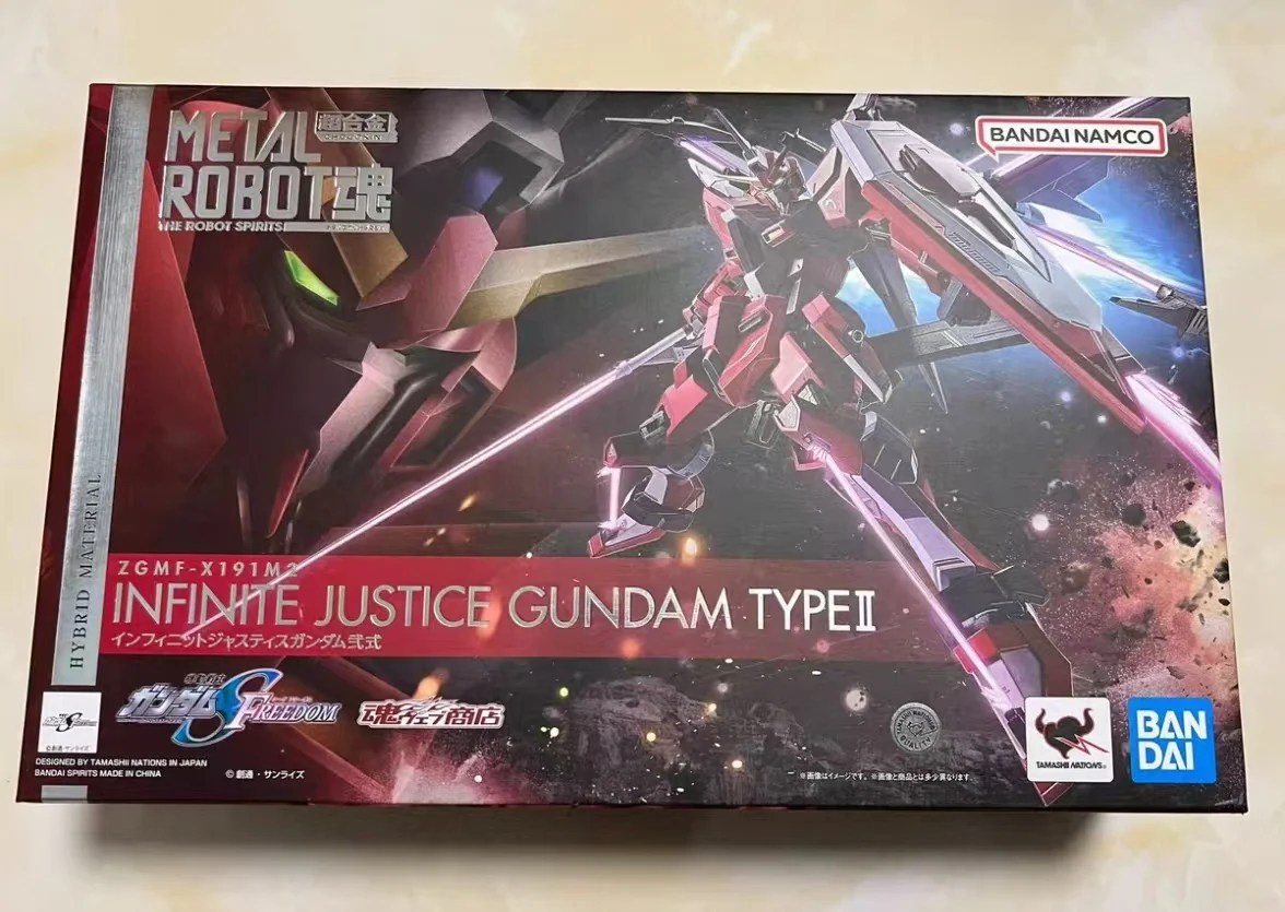 Bandai in Shock Original METAL ROBOT ZGMF-X191M2 INFINITE JUSTICE GUNDAM TYPE 2 Aninm Full Action Assembly Action Figure Toy