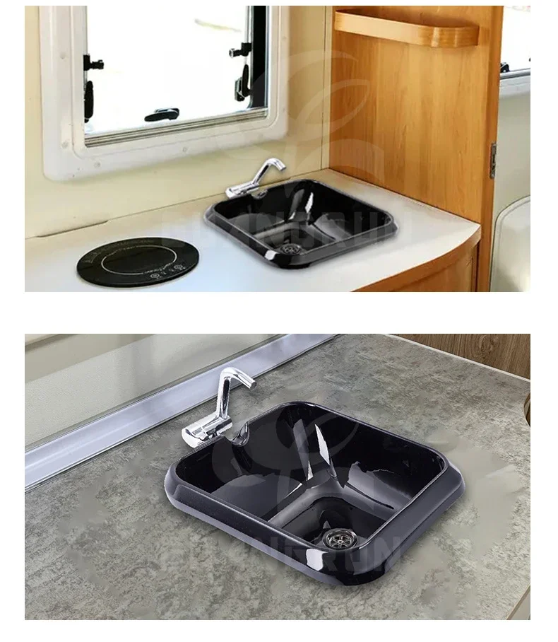 Suitable for Yachts, Campers, Motorhomes, Square Environmentally-friendly Acrylic Under-table Basins, Washbasins, Basins