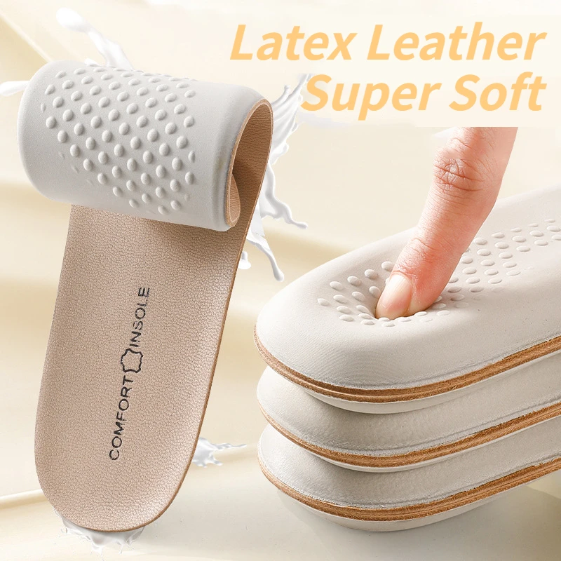 Cowhide Insoles Leather Latex Sports Insole Shoes for Shoes Arch Support Shoe Pads Shock Absorbing Shoe Sole Inserts