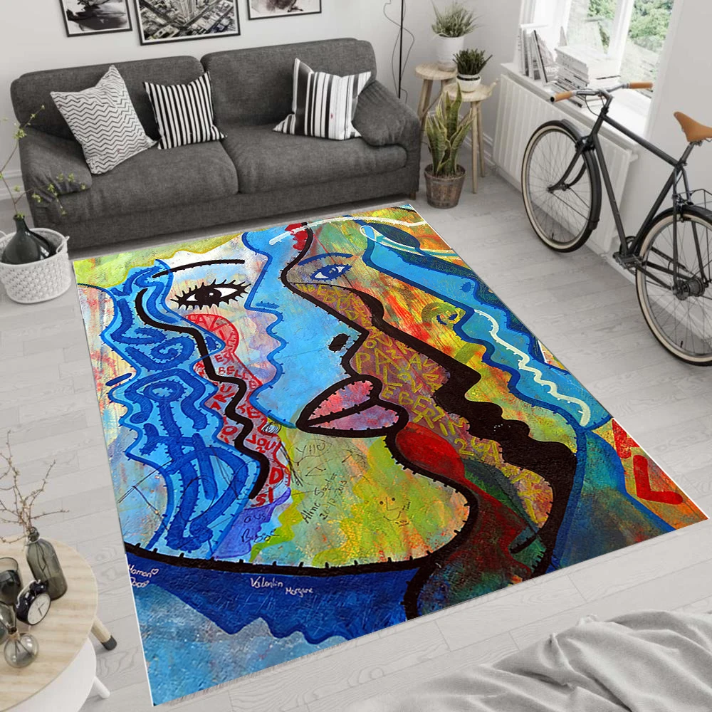 Graffiti Wall Art Rug For Living Room, Fan , Area Rugs, Popular Carpet, Personalized Gift, themed Rug, Home Decor,Rug