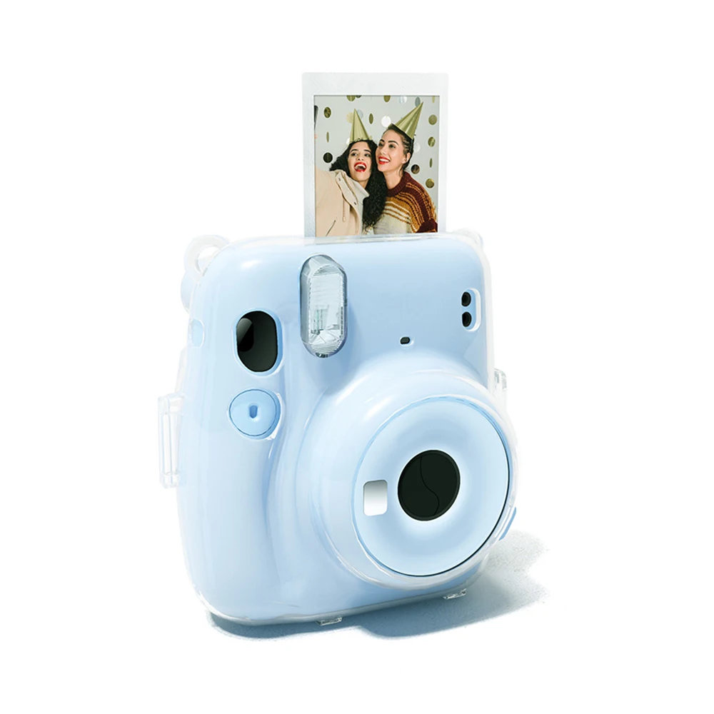 Voor Fujifilm Instax Mini 11 Camera Case Transparante Foto Opslag Beschermhoes Camerastandje Diy Sticker Sets