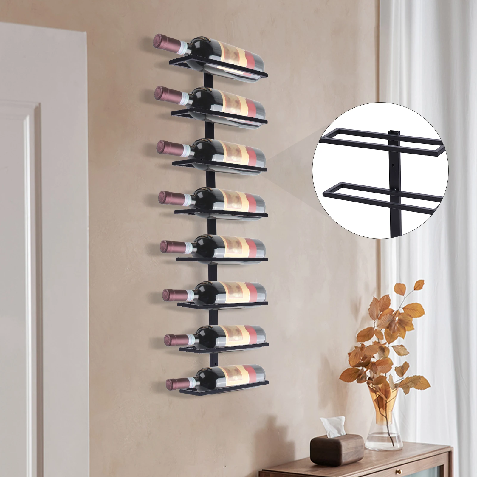 Black Wine Glass Rack Under Cabinet Wine Glass Holder Stainless Steel Stemware Rack Wall mounted Holder for Cabinet Kitchen Bar