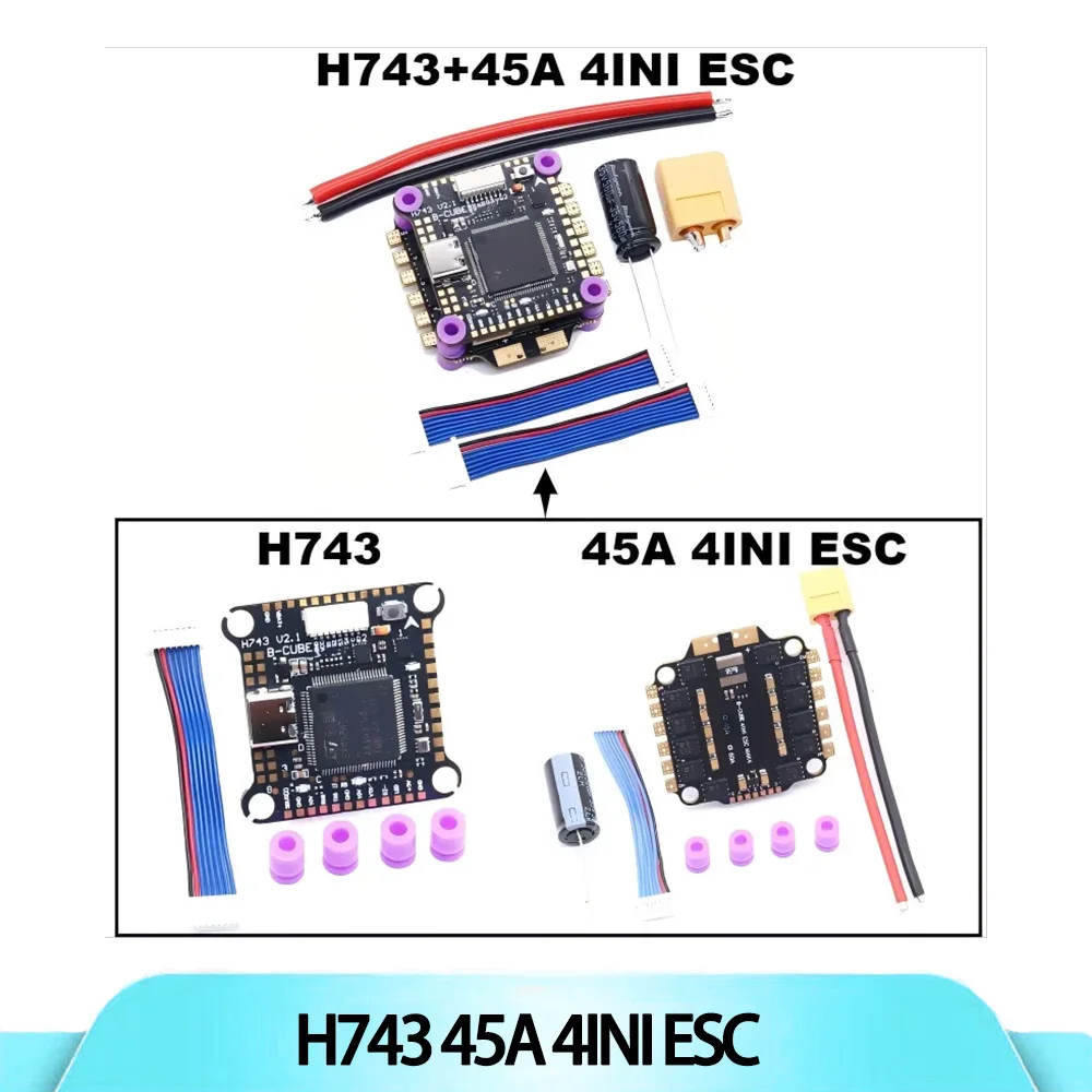 

B-CUBE H743 Flight Control 45A/60A 4INI ESC VTX1600 1080P Camera ArdupilotI APM NAV Betaflight Flight Controller RC Drone