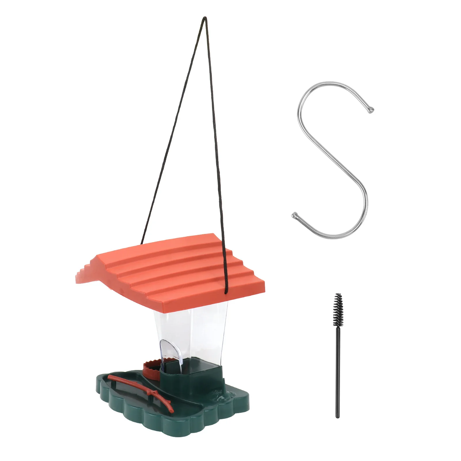 

1 Set Outdoor Feeder Hanging Bird Food Container For Garden Backyard Durable Plastic Bird Feeding Tool Environmental Protection