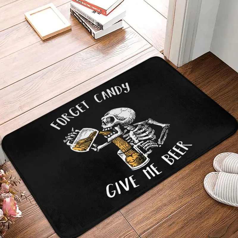 ننسى الحلوى أعطني البيرة هالوين الهيكل العظمي الجمجمة ممسحة المضادة للانزلاق المطبخ الحمام حصيرة المرحاض الطابق باب مدخل السجاد البساط #2
