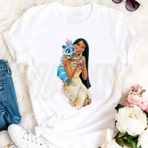 Công chúa Harajuku Pocahontas trong thời trang thấp tay thời trang áo phông nữ gốc Hip-hop Streetwear Tops Quần áo thời trang Y2K 6 Áo sơ mi chính của Pocahontas - №4