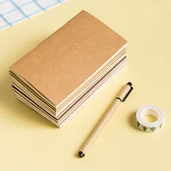 Cuaderno de papel Kraft estándar/de bolsillo, Bloc de notas en blanco, diario, cuaderno de viaje, planificador de recarga, organizador de papel de relleno