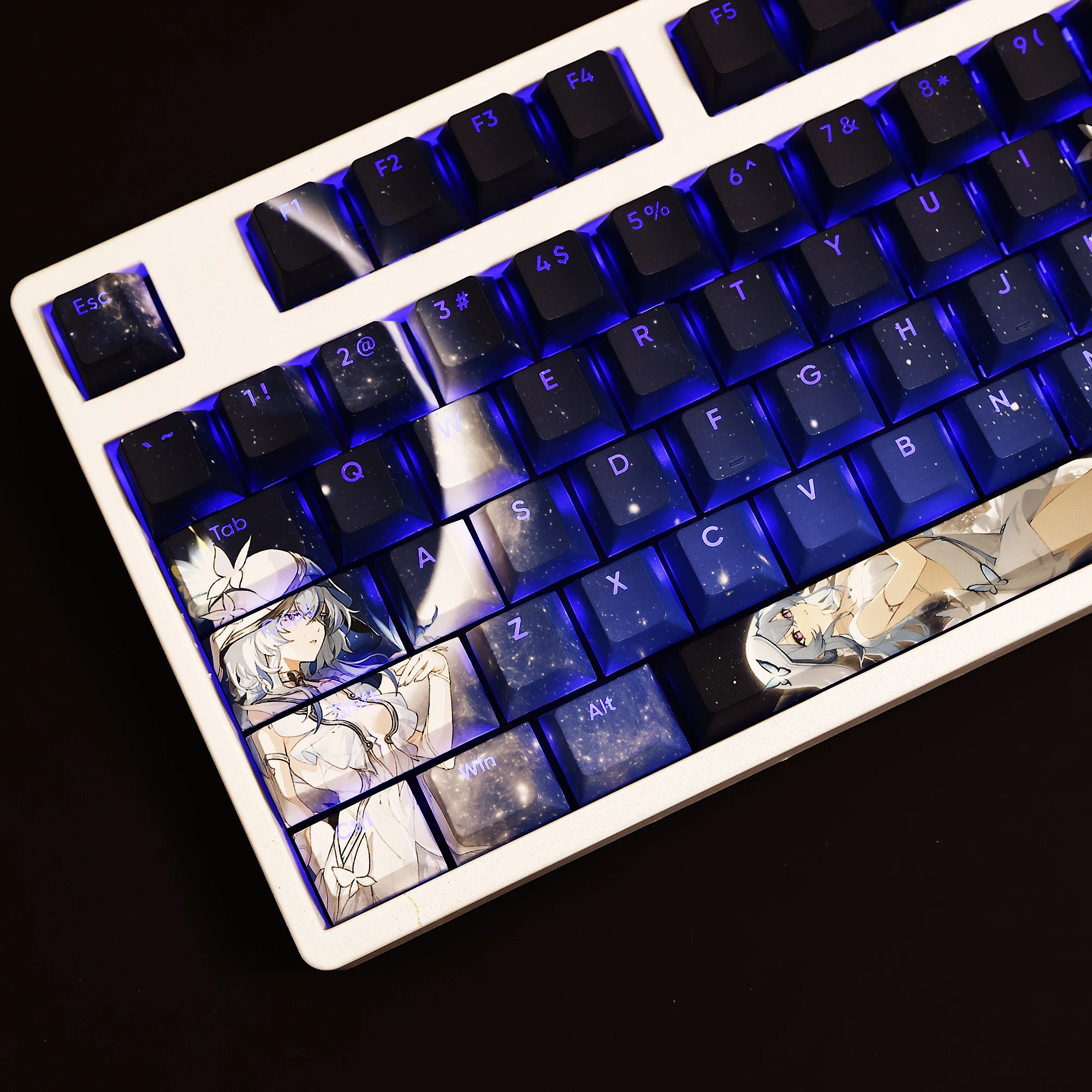 Cartoon Wuthering Waves The Shorekeeper Keycap Mechanical Theme Pbt 108 Keycaps Gaming Tabletop Supplies Game Coaplay Props