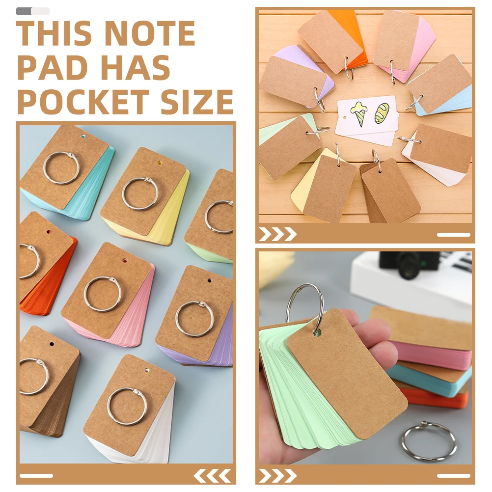 Schede di studio Mini Flashcard Divisori indice Quaderni a spirale Blocco note di carta Blocco note foderato tascabile portatile per studenti