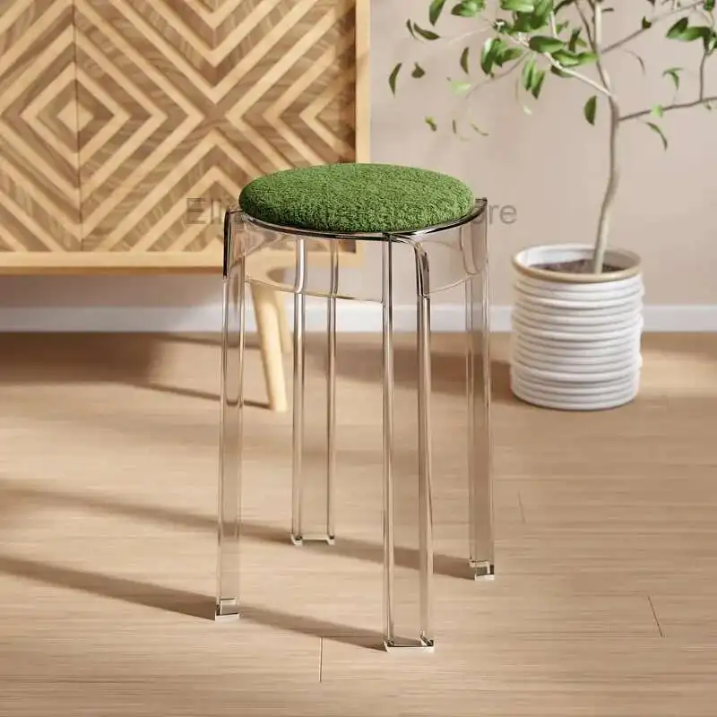 

Plastic Rotundity Dinning Stool Thickening Design Modern Household Dining Chairs Living Room Silla Cocina Kitchen Furniture