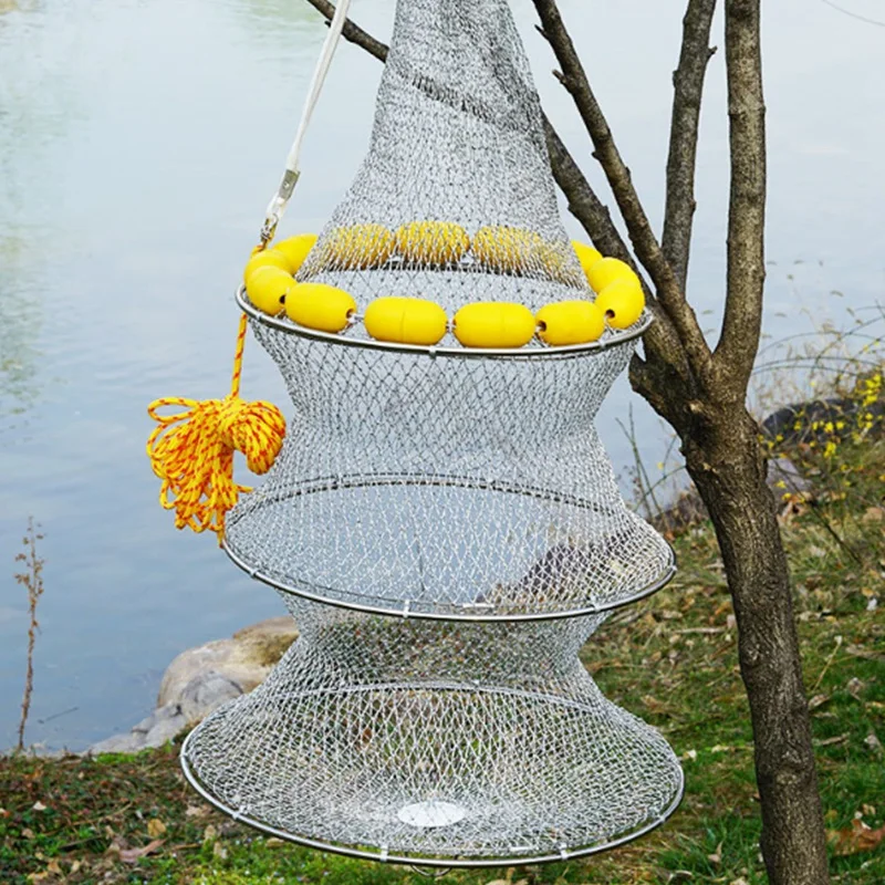 

Stainless Steel Fish Crab Cage Strong Horse Line Sea Fish Landing Net