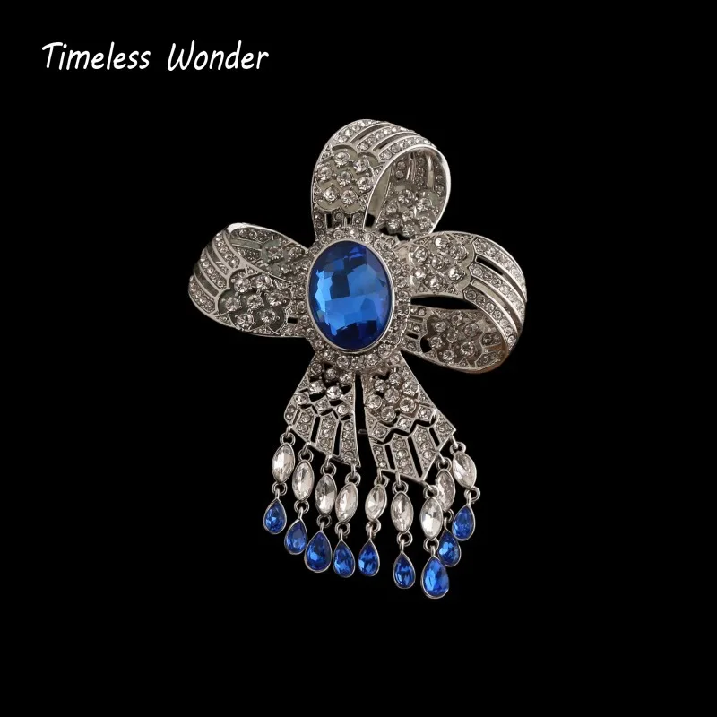 

Timeless Wonder Fancy Zircon Bowknot Tassel Brooch Pins for Women Designer Jewelry Runway Rare Trendy Gift Vintage Art Deco 5381