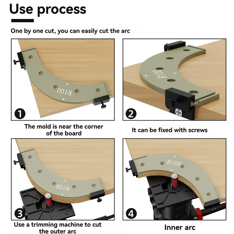 

ABWZ-Radius Jig Corner Templates Round Corner Radius Templates Wood Working Tool Woodworking Large Arc Mold