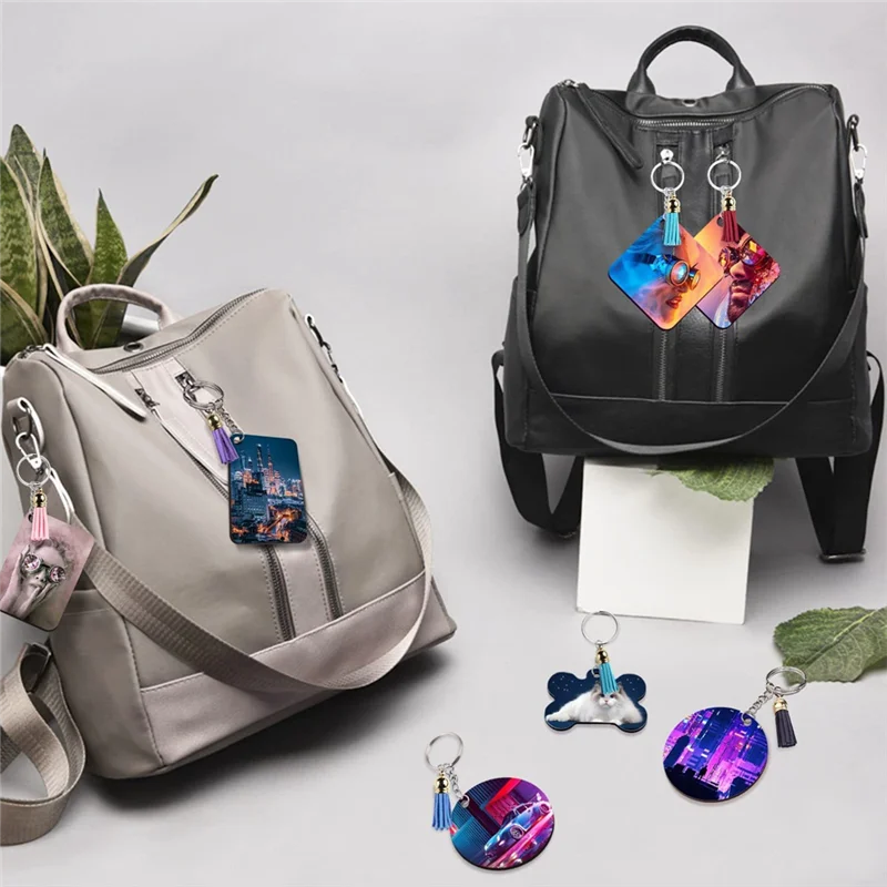 【Must-Haves】201 Pieces Rectangle Sublimation Blank Sublimation Keychain Heat Transfer Blank Keychain
