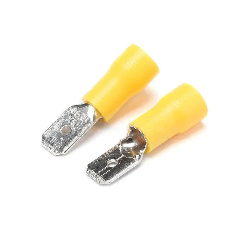 10/50PCS 2.8mm 4.8mm 6.3mm Insulated Male Crimping Terminals Electrical Seal Spade Wire Connector