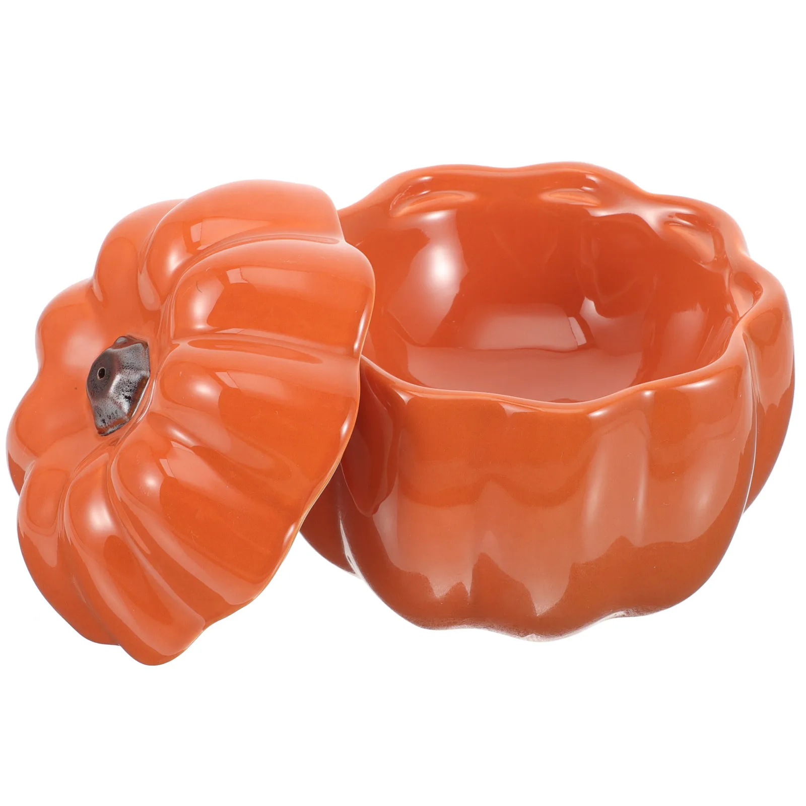 

Pet Ceramic Bowl Pumpkin Design Durable Sturdy Cat Dog Feeder Food Water Bowl Practical Bowls for Food Cat Feeder