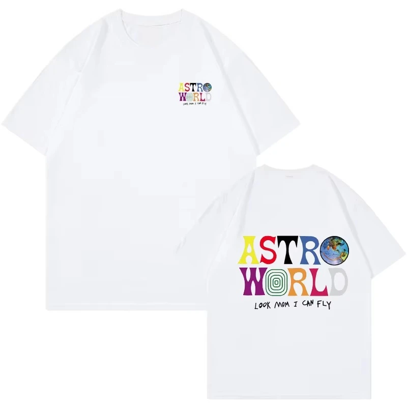 2026 Cactus Jack ASTROWORLD T-shirt Look Mom I Can Fly letter print Summer men women Cotton T-shirts Hip Hop Streetwear tee top