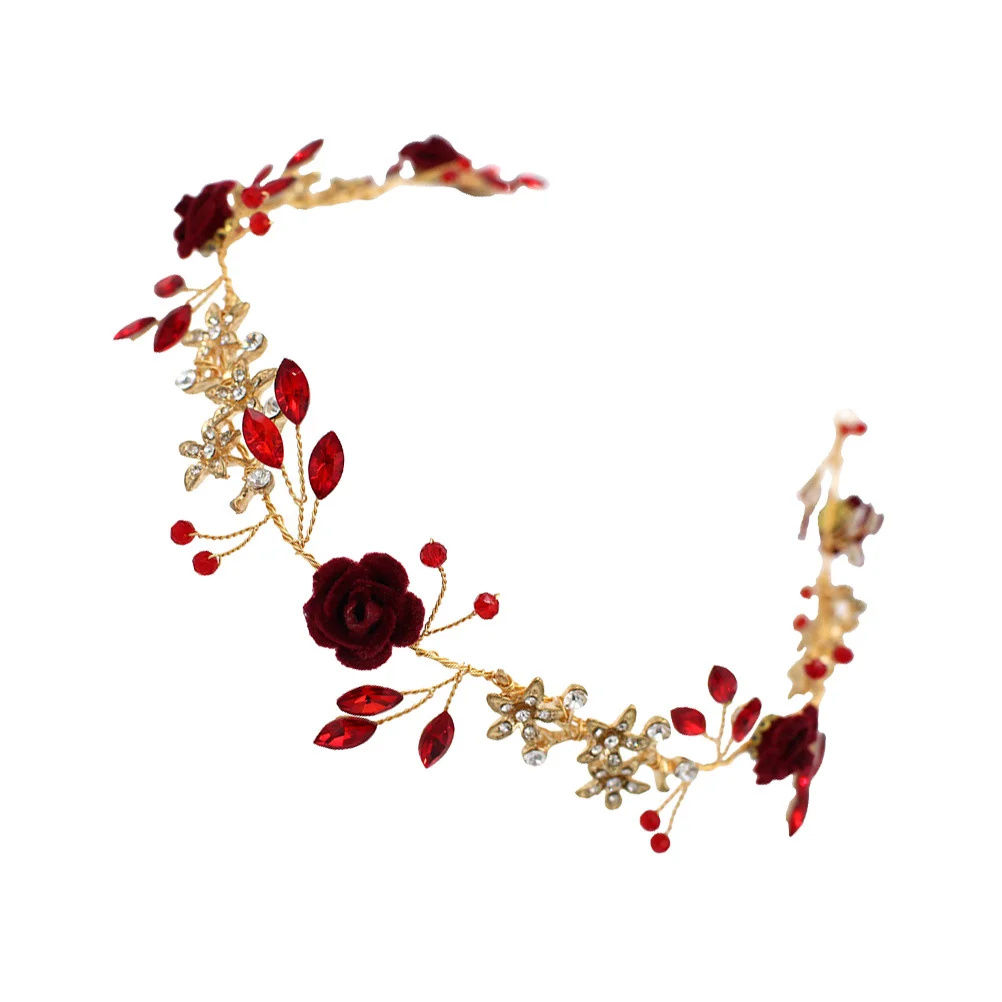 

1pc Bridal Wedding Headband Floral Hairband For Party Photography Prop Rhinestone Headdress Bridal Decoration Wedding