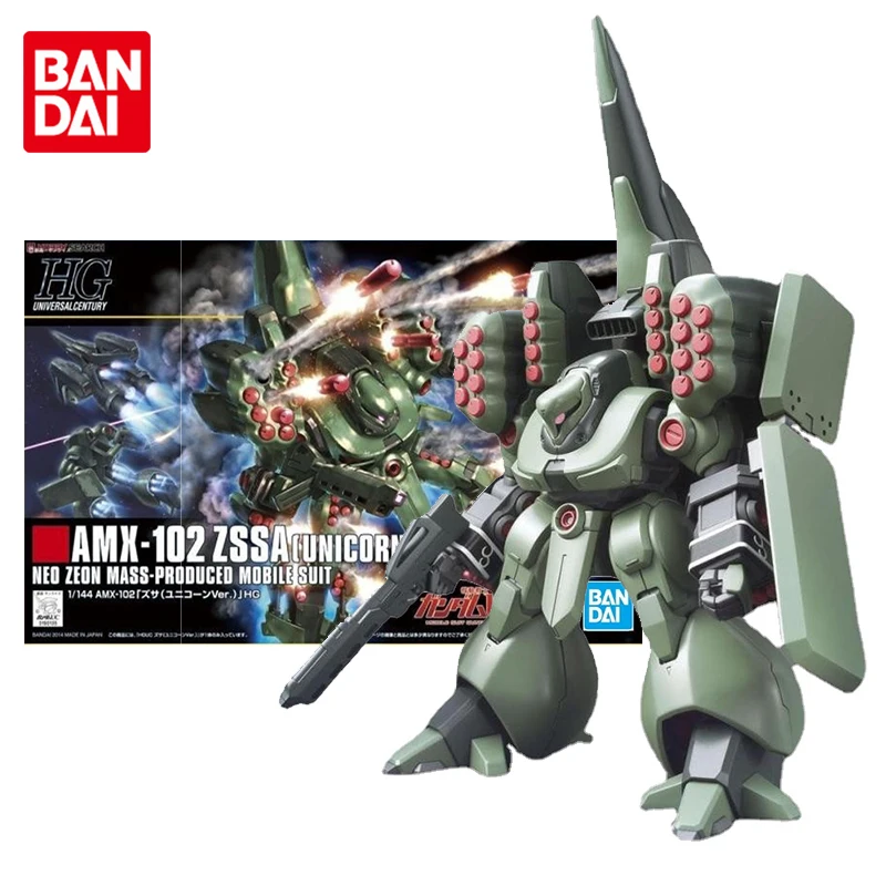 

Bandai Genuine Gundam Model Kit Anime Figure HGUC AMX-102 ZSSA Unicorn Collection Gunpla Anime Action Figure Toys for Children