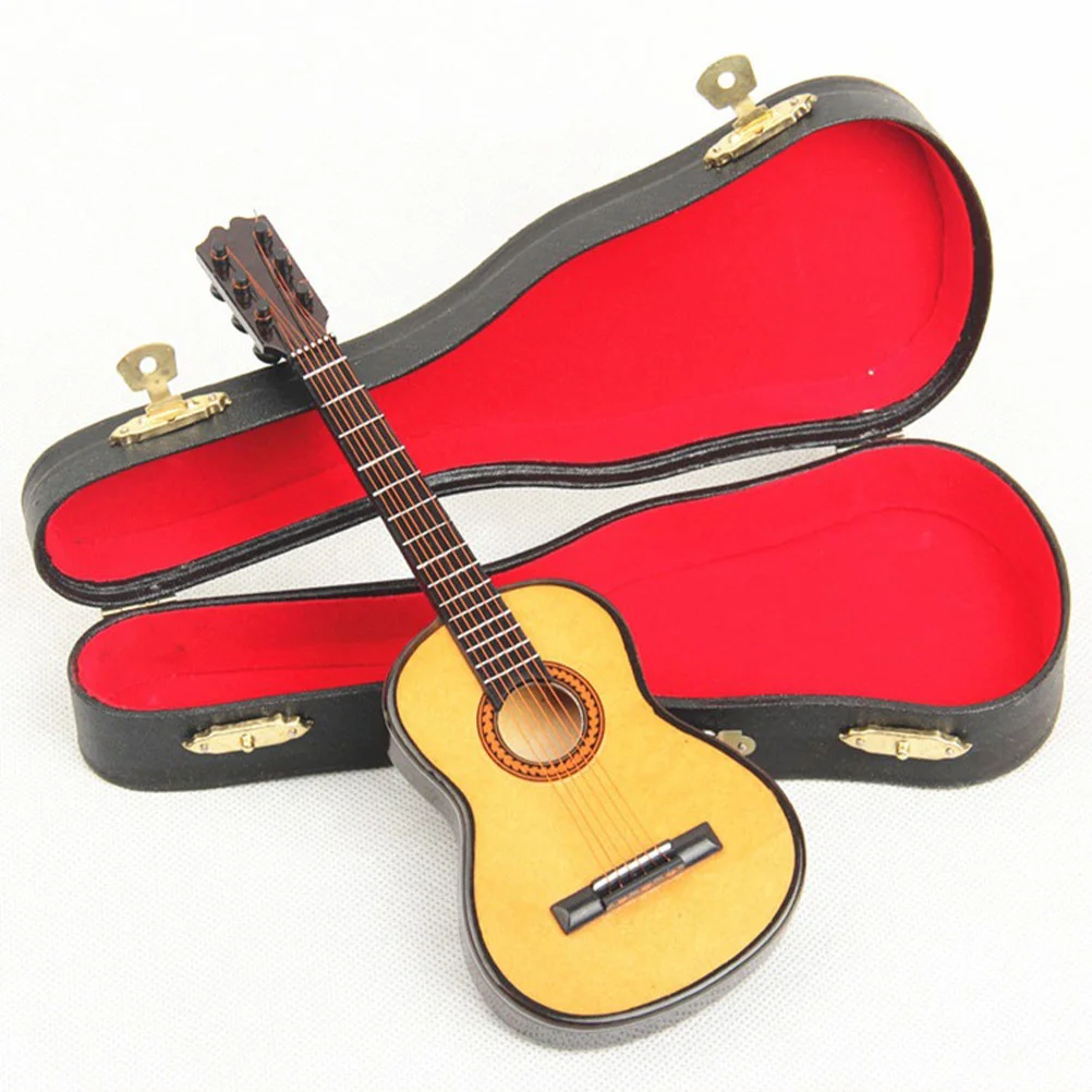 Guitar Model Adornment Instrument Mini Decor Guitars The Gift Crafts Realistic Decorate Toy