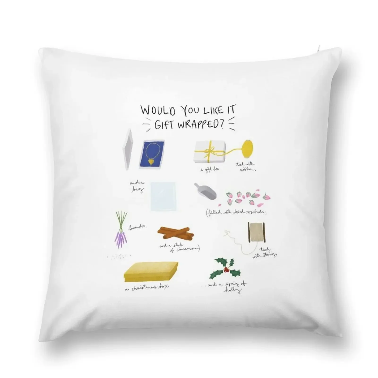 Love Actually - Would you like it gift wrapped? Black Ink Throw Pillow Pillowcase Cushion Christmas Pillows pillow