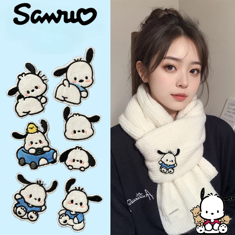 

2024new Sanrio Pochacco Trend Delicate Embroidery Cartoon Clothing High Quality Sticker DIY Anime Patch Clothes Children Like It