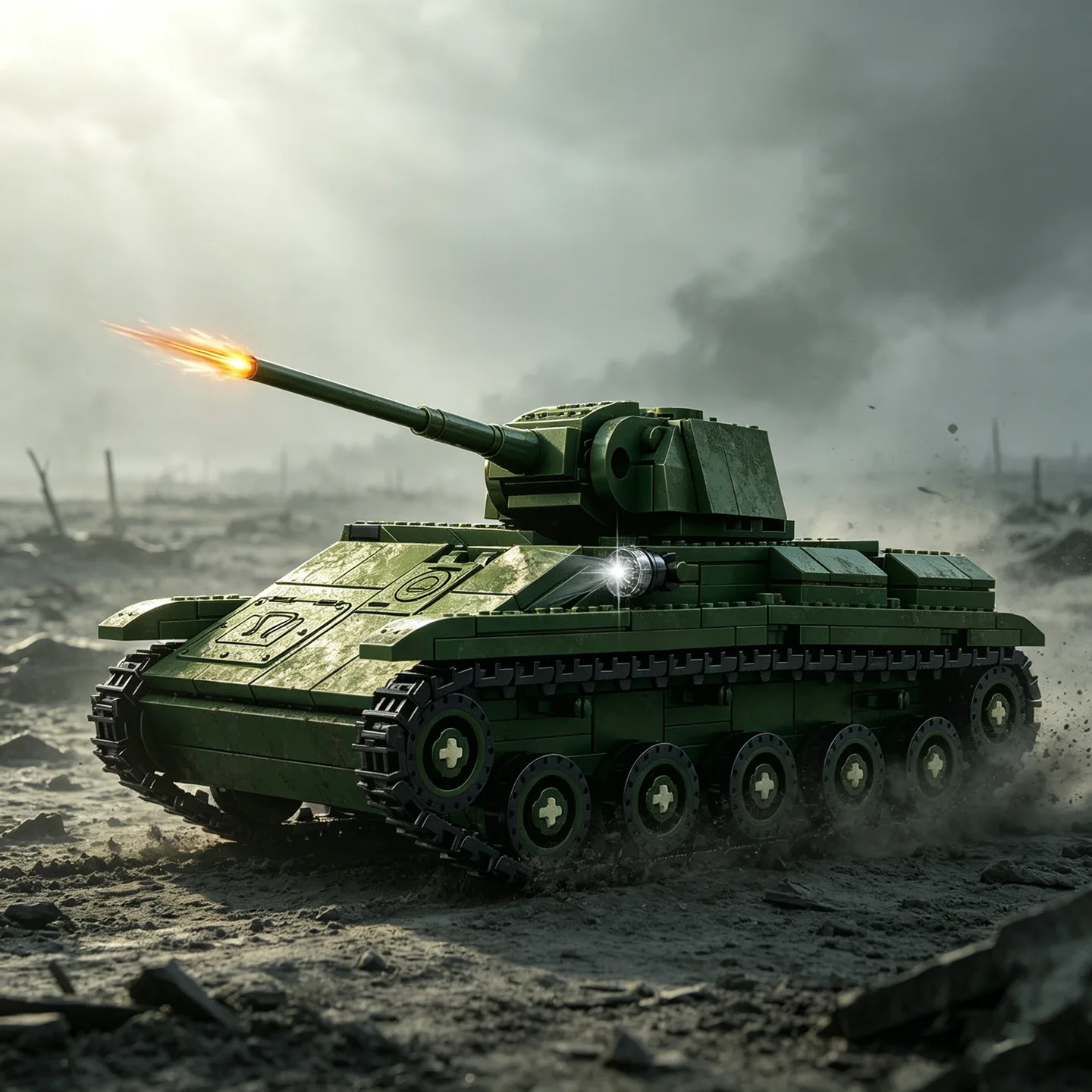 

MOC Figurine Military Soviet Red Army T-70 Light Tank Building Block Model—Battlefield Mini Tank Toy