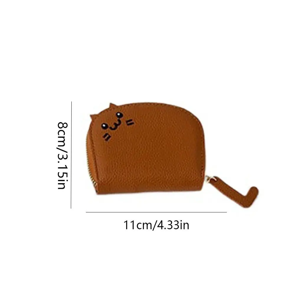 أنيقة Lichee نمط لطيف القط حافظة للبطاقات سستة متعددة فتحة للبطاقات بولي Leather الجلود حافظة للبطاقات محفظة نسائية للعملات المعدنية حامل بطاقة PU في الهواء الطلق #5